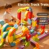 2026 New klick Rail Electric Train Set, 159 PCS Electric Train Set Flexible Race Track with 1 Cars, Gravity-Defying 3D Stem Learning Toy, Click Rail Train Track Set (Style 1 (123PCS)) view 3