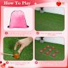 Capoda Outdoor Valentine's Day Game Giant Tic Tac Toe Game Jumbo Bean Bag Toss with 10 Pink and Red XO Bags 4x4ft Tic Tac Toe with Drawstring Storage Pouch for Couples Adults Backyard Party Family Fun view 3