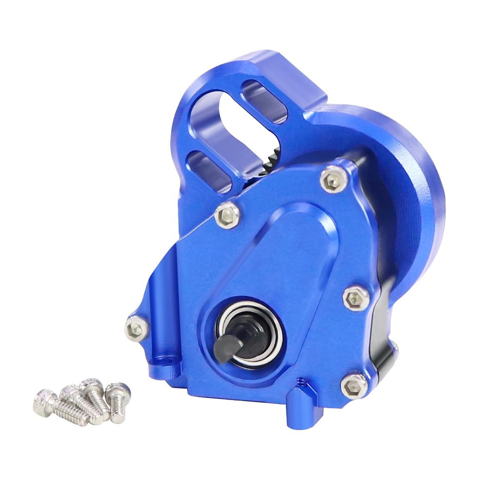 Aluminium 21% Overdriven Billet Transmission Gearbox for 1/24 RC Crawler Axial SCX24 Deadbolt C10 JLU Gladiator Bronco Upgrades (Blue)