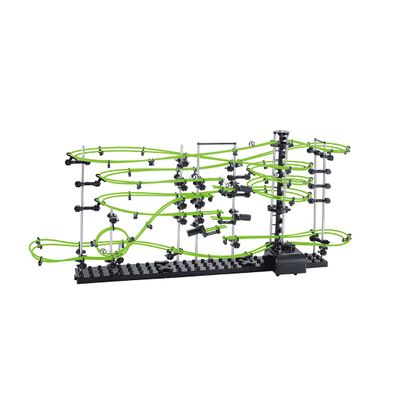 343PCS Marble Roller Coaster Kit, Marble Rail Luminous Glow in The Dark with 8 Steel Balls, 18m Track DIY STEM Educational Building Set Toy Gift for Teens & Adults (Level 3)