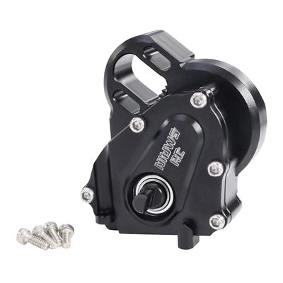 Aluminium 21% Overdriven Billet Transmission Gearbox for 1/24 RC Crawler Axial SCX24 Deadbolt C10 JLU Gladiator Bronco Upgrades (Black)
