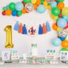 1st Boy High Chair Banner - Blush Pink 1st Girl High Chair Banner,Floral First birthday decor, Wildflower Photo prop,Royal Blue Orange Tassel,First Green Shades Tassel (Blue Orange) view 4