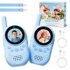 HEWEIMEI Video Walkie Talkies for Kids, Rechargeable Kids Walkie Talkies with Screen Display & Voice Changer, Outdoor Toys for 3-12 Years Boys Girls Birthday Christmas (Bule/Bule) view 1