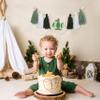 1st Boy High Chair Banner - Blush Pink 1st Girl High Chair Banner,Floral First birthday decor, Wildflower Photo prop,Royal Blue Orange Tassel,First Green Shades Tassel (Olive Green) view 3