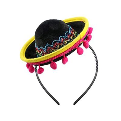 Ouxuefen CincoDeMayo Hat Hairband Kids Party Mexicans Theme Headband Sombrero Cap HeadHoops Cosplay Decorations Mexicans Headband Novelty Hair Hoop