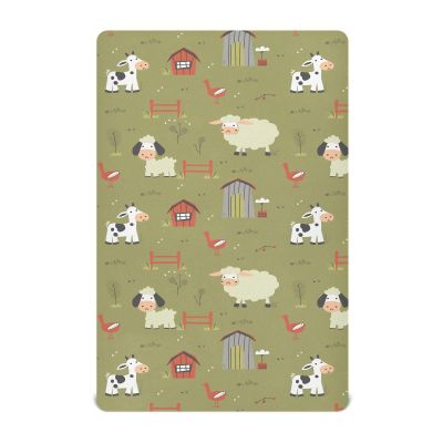KICPOAY Cute Farm Cows Sheep Fitted Crib Sheets Stretchy Portable Playard Sheets for Baby Toddler, Breathable Soft Mini Crib Mattress 52 x 28 in for Boys and Girls