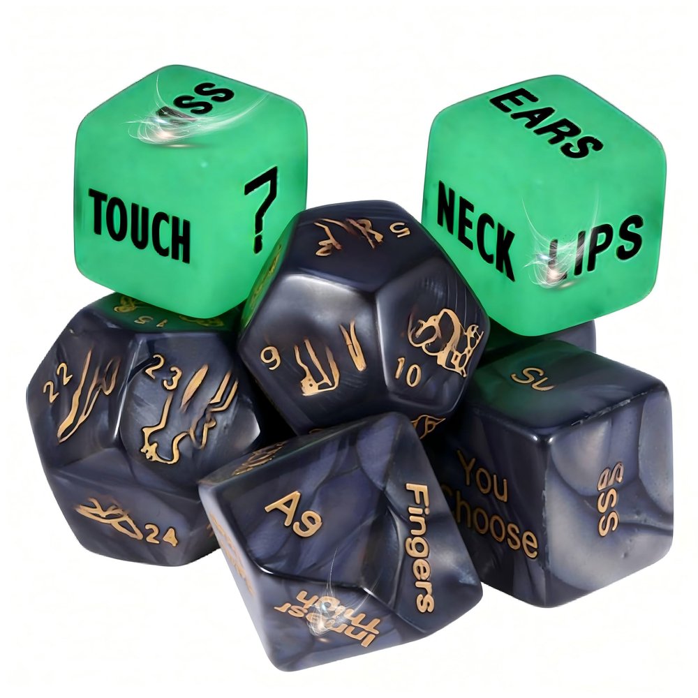 6 PCS Dice Board Party Favor Date Night, Fun Night Dating Decision Dice, Date ldeas, Couples Valentine's Day Gifts for Boyfriend Girlfriend, Glow in The Dark Acrylic Material Q/X