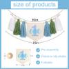 1st Boy High Chair Banner - Blush Pink 1st Girl High Chair Banner,Floral First birthday decor, Wildflower Photo prop,Royal Blue Orange Tassel,First Green Shades Tassel (Sky Blue) view 2