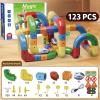 Rail Electric Train Set, 3D Magic Flexible Race Tracks for Kids,DIY Race Car Track Building Kits with Train and Traffic Signs,for 3 4 5 6 7 8 Years Old Boys Girls (123PCS, Over 100PCS) view 2