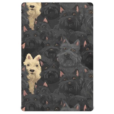 Pfrewn Crib Sheets for Boys Girls Cute Black Scottish Terrier Dogs (2) Fitted Crib Sheet Fits Standard Crib Mattress Pads Stretch Soft Toddler Baby Sheet, 52x28x9IN
