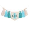 1st Boy High Chair Banner - Blush Pink 1st Girl High Chair Banner,Floral First birthday decor, Wildflower Photo prop,Royal Blue Orange Tassel,First Green Shades Tassel (Mint Green) view 1