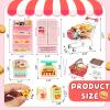 180 Pcs Dollhouse Furniture Miniature Kitchen Accessories Mini Shopping Cart Metal Trolley Basket Food Drink Toy Supermarket Store Grocery Shelves Cash Register Fridge Scale Pretend Play Game Party view 2
