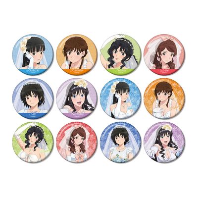 Amagami SS Plus Drawing Wedding Swimsuit Version Trading Glitter Tin Badges Box of 12