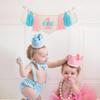 1st Boy High Chair Banner - Blush Pink 1st Girl High Chair Banner,Floral First birthday decor, Wildflower Photo prop,Royal Blue Orange Tassel,First Green Shades Tassel (Blue Pink) view 4