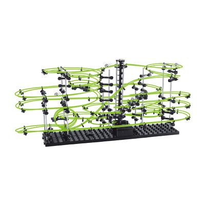 502PCS Marble Roller Coaster Kit, Marble Rail Luminous Glow in The Dark with 8 Steel Balls, 25m Track DIY STEM Educational Building Set Toy Gift for Teens & Adults (Level 4)