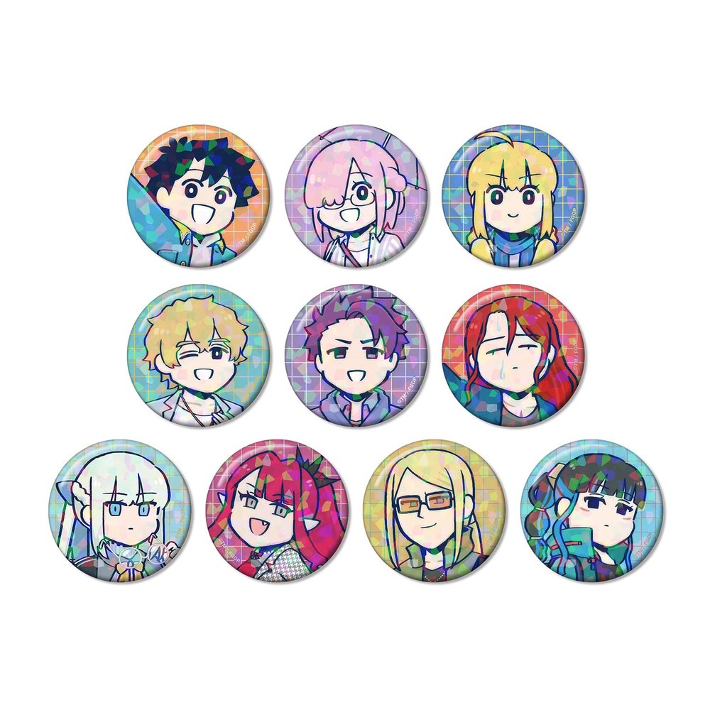 Anime Fate/Grand Order Tachika Fujimaru No Wake", Illustrated by Tsuchieda Sensei Ver., Trading Hologram Tin Badges Box of 10