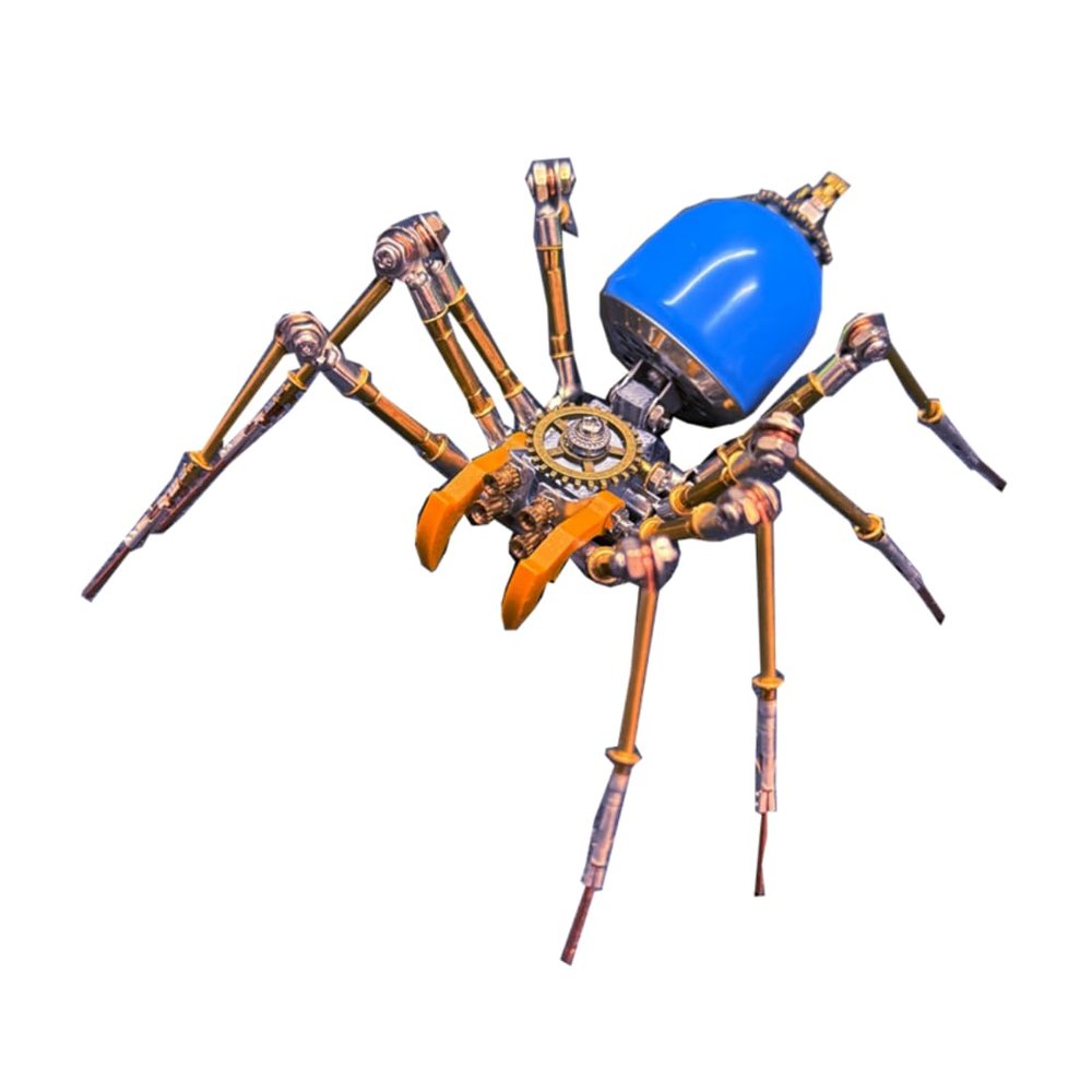 3D Metal Puzzle Insect Model Kit, 173PCS 3D Cyberpunk DIY Mechanical Dormant Venom Tooth Spider Building Kit, Unique Desk Creative Art Decorations Gift for Adults
