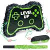 Video Game Piata, Party Supplies Piata with Blindfold and Bat Gaming Theme Piatas for Kids Birthday Party Decorations (Green) view 1