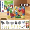 Rail Electric Train Set, 3D Magic Flexible Race Tracks for Kids,DIY Race Car Track Building Kits with Train and Traffic Signs,for 3 4 5 6 7 8 Years Old Boys Girls (81PCS, 70-90PCS) view 2