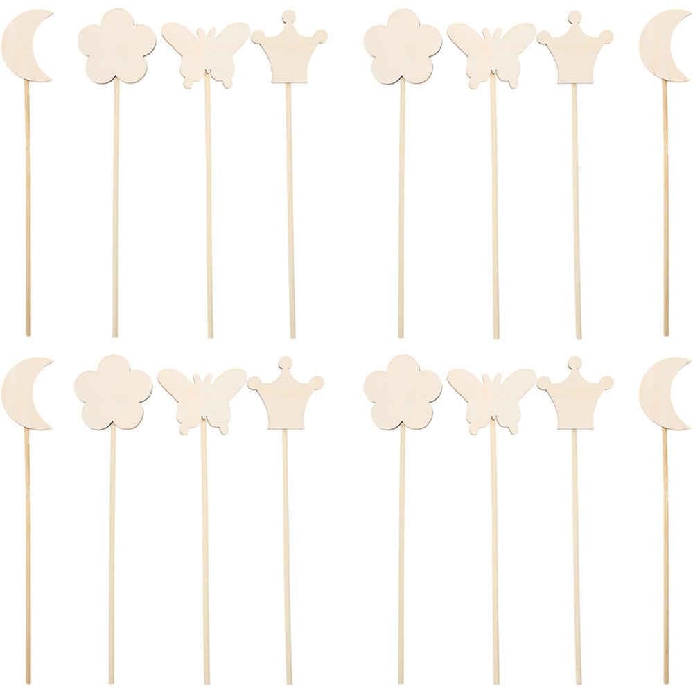 16Pcs Pack of unpainted Wooden Fairy Wands, Smooth, Creative Craft Party Props, Girl Gifts, Halloween Birthday Wooden Fairy Wands