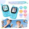Eveedo Video walkie talkies for Kids,2 Pack Rechargeable Kids Walkie Talkies can Send Messages,Christmas Birthday Gifts for Kid Age 3-12,Portable Toddler Toy for 4 5 6 7 8 9 Year Old Girls Boys Blue view 2