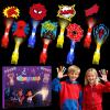 Sauyoza 36 Pcs Spider Themed Party Favors LED Finger Lights for Kids, Superhero Glow in the Dark Party Supplies, Goodie Bag Stuffers Classroom Treasure Box Prizes for Boys Girls view 1