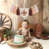 1st Boy High Chair Banner - Blush Pink 1st Girl High Chair Banner,Floral First birthday decor, Wildflower Photo prop,Royal Blue Orange Tassel,First Green Shades Tassel (Brown Garland) view 4