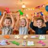 12 Pack Dinosaur Party Favors, Wooden Painting Kit Art and Crafts for Kids Dino Painting Toys Birthday Party Rerturn Gifts Goodie Bag Filler Pinata Stuffer Classroom Prizes Wood Keychain Paintable Kit view 2