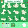 12 Pack Dinosaur Party Favors, Wooden Painting Kit Art and Crafts for Kids Dino Painting Toys Birthday Party Rerturn Gifts Goodie Bag Filler Pinata Stuffer Classroom Prizes Wood Keychain Paintable Kit view 3