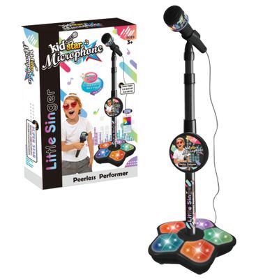 Kids with Stand - Adjustable Microphone with Detachable Stand and LED Light for Singing, Children's Music Party
