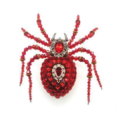 3D Metal Puzzle Insect Model Kit, 260PCS 3D Cyberpunk DIY Mechanical Crystal Red Spider Music Box Building Kit, Unique Desk Creative Art Decorations Gift for Adults