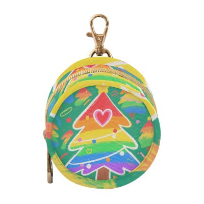 Colorful Christmas Tree Infants Baby Pacifiers Holder Case with Zipper and Clip Wallet Coin Bag, Neutral Baby Items