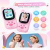 Eveedo Video walkie talkies for Kids,2 Pack Rechargeable Kids Walkie Talkies can Send Messages,Christmas Birthday Gifts for Kid Age 3-12,Portable Toddler Toy for 4 5 6 7 8 9 Year Old Girls Boys Pink view 2