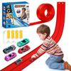 15Ft Flexible Race Car Track for Kids with Suction Cups Compatible with Hot Wheels and Diecast 1/64th Cars for Ages 3 & Up Blue Gray Orange Red Classic Long Rolls Up Portable Racetrack (Red) view 1
