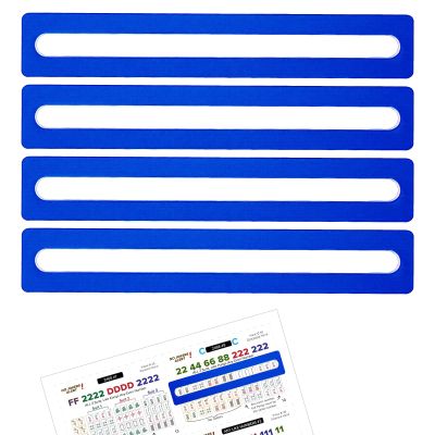 Axafazup 4PCS Mahjong Line Finder, Acrylic Mahjong Card Line Guide Rules Reader Helper Tracker Ruler Marker Strips, Blue Mah Jongg Accessories Gifts for Beginner Players