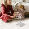 Beaupretty Adjustable Stainless Steel Doll Support Frame with Wide Base for Secure Display and Storage Easy Installation Doll Stand Rack for Dollhouse Figures and Collectibles view 3