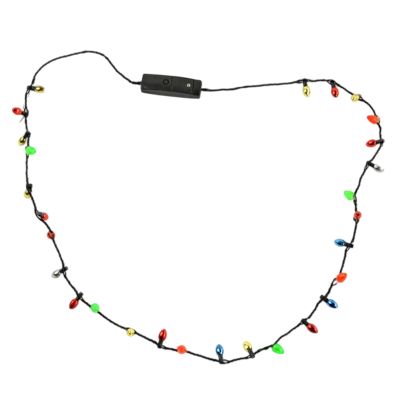 Christmas Necklace Light-Up Christmas Bulb Pendant, Festive Holiday Costume Accessory, Glowing Decorative Feature for Festival, Celebration, Birthday, Wedding, Stage Show, Family Gathering