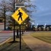 24''/30'' Solar LED Pedestrian Crossing Sign - Aluminum Traffic Sign, IP65 Waterproof Road Safety Indicator for Crosswalks & Streets - Boost Visibility & Safety view 1