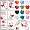 24Set Gemstone Rock Valentines DIY Cards for Kids Gem Valentine Cards Valentines Day Gifts for Kids Heart Shape Crystals Slang Funny Greeting Exchange Gifts for Boys Girls School Class Party Favor view 1
