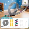 15Ft Flexible Race Car Track for Kids with Suction Cups Compatible with Hot Wheels and Diecast 1/64th Cars for Ages 3 & Up Blue Gray Orange Red Classic Long Rolls Up Portable Racetrack (Gray) view 3