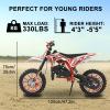 50cc Dirt Bike for Kids 8-14, 2-Stroke Gas Powered Mini Dirt Bike, 330LBS Max Load Off-Road Motorcycle with Front & Rear Disc Brakes, Dirtbike for Boys and Girls (Red) view 3