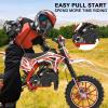 50cc Dirt Bike for Kids 8-14, 2-Stroke Gas Powered Mini Dirt Bike, 330LBS Max Load Off-Road Motorcycle with Front & Rear Disc Brakes, Dirtbike for Boys and Girls (Red) view 4
