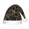DRTGEDS Boho Gold Lotus Flowers Christmas Hat For Kids, Multi-Use Santa Hat For Parties And Festive Events view 1