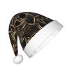 DRTGEDS Boho Gold Lotus Flowers Christmas Hat For Kids, Multi-Use Santa Hat For Parties And Festive Events view 2