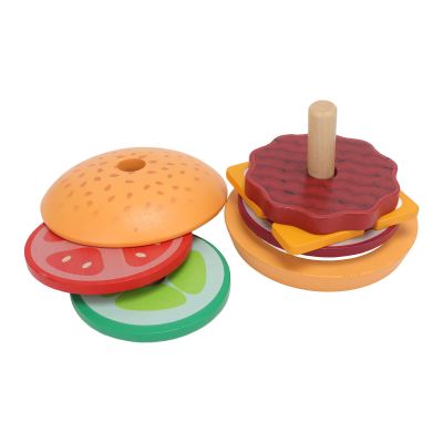 Aqur2020 Fast Food Cooking Playset, Composite Wood, Play House Toys for Children, 8 Simulated Food Pieces