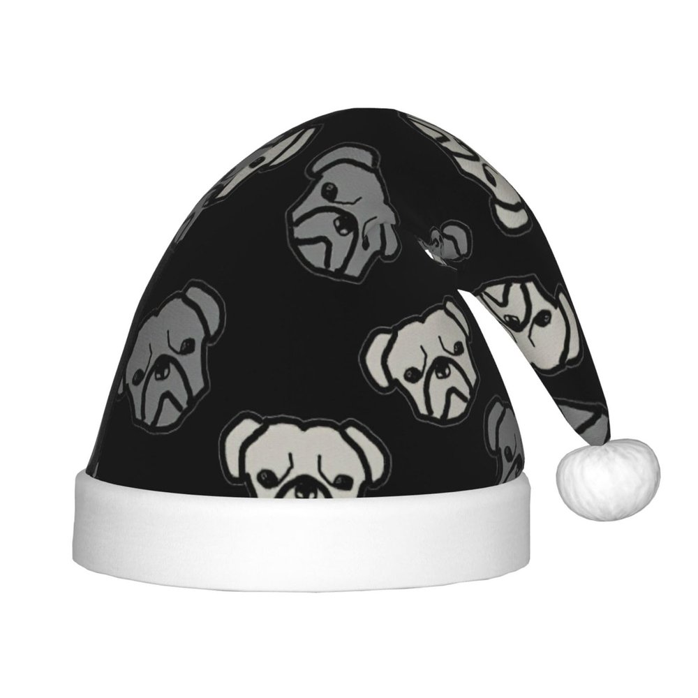 DRTGEDS American Bulldog Head Christmas Hat For Kids, Multi-Use Santa Hat For Parties And Festive Events