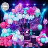 126 Piece Purple Blue And Pink Balloon Arch Kit, With Musical Symbols Print Balloons For Cartoon Magical Music Themed Birthday Party Decorations, Boys And Girls Gatherings Party Supplies view 1