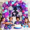 126 Piece Purple Blue And Pink Balloon Arch Kit, With Musical Symbols Print Balloons For Cartoon Magical Music Themed Birthday Party Decorations, Boys And Girls Gatherings Party Supplies view 2