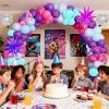 126 Piece Purple Blue And Pink Balloon Arch Kit, With Musical Symbols Print Balloons For Cartoon Magical Music Themed Birthday Party Decorations, Boys And Girls Gatherings Party Supplies view 4