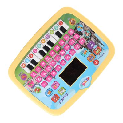 Aqur2020 Spanish Learning Tablet for Kids Educational Electronic Toys, Colorful Learning Interface, Auto Power Off System, Portable Size for On The Go (Yellow)